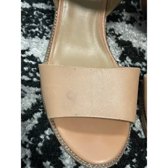 Franco Sarto Leather Black Heel Sandals Sz 9.5 - Picture 6 of 8